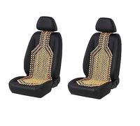 Générique 2 pcs Couvre-siège Auto en Billes de Bois Housses de Siège Confort Massage Coussin Boules Beige Coussin d'assise à Perles en Bois Nature pour Voiture Universel