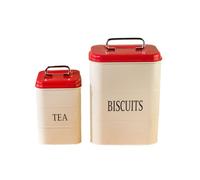 Générique 2 PCS dans Le Pot de thé Biscuit Pot de Stockage Pot de Pommes de Terre Pot d'oignon Pot d'ail Pot de Stockage en métal conteneur de Stockage,Blanc