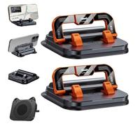 Générique 2 pcs Foldable Car Phone Holder 360 Degree Rotation,2 in 1 Dashboard Stand & Number Plate Cellphone Mount,Bottom Adhesive Fixation,Suitable for Car Navigation in-Car Dashboard (Orange)