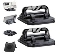 Générique 2 pcs Foldable Car Phone Holder 360 Degree Rotation,2 in 1 Dashboard Stand & Number Plate Cellphone Mount,Bottom Adhesive Fixation,Suitable for Car Navigation in-Car Dashboard (Black)