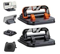 Générique 2 pcs Foldable Car Phone Holder 360 Degree Rotation,2 in 1 Dashboard Stand & Number Plate Cellphone Mount,Bottom Adhesive Fixation,Suitable for Car Navigation in-Car Dashboard (O+B)