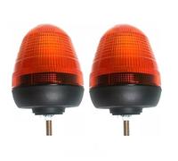 Générique 2 pcs Gyrophares 12/24V 40 LED Feux Flash Orange Ambre Balise d'Urgence Homologation E9 R65 Lampes d'Avertissement Pour Camion Tracteur