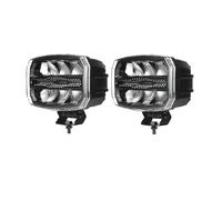 Générique 2 Phares de Travail Auxiliaires LED 12V 24V 175W Projecteur Longue Portée + Feu de Position DRL Orange Blanc + Feu Flash Orange E9 R10 R65 R148 R149 pour Camion Poids Lourds Voiture 4x4