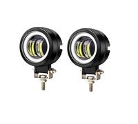 Générique 2 Phares de Travail Rond 3pouces LED 12V-24V 20W 1000Lm avec Feu Diurne DRL Yeux d'Ange Projecteur Longue Portée Faisceau Spot Objectif Optique 7D Pour Moto VTT 4x4 Camion