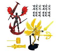 Générique 2-Piece Pre-Assembled Articulated Figure Set - 3D Printed Winged & Mythical Creature | Fully Jointed Poseable Desktop Decoration | Professional Collector's Grade Figurines