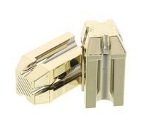 Générique 2 Pièces Affûteur Doré Polyvalent pour Crayons à Sourcils et Lèvres en Plastique Design Quatre Fentes, Outil Résistant la Rouille Maison Voyages