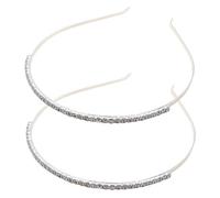 Générique 2 Pièces Bandeau de mariée en diamant frange bandeau spa casque Diadèmes bandeaux de mode bandeaux en métal cerceaux à cheveux portables délicat compact bandeau chic alliage Silver