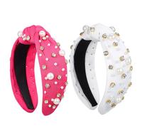 Générique 2 Pièces Bandeau large femme bandeaux femmes en coton kit de fabrication de groupe bandana x de lavage du visage Coiffe à nœud supérieur en plastique