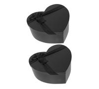 Générique 2 Pièces Boite Boîtes Coeur Avec Couvercles Lumière Gel Décor Carton Fiançailles Remplissable Cœur Lettre Faux Porteur Arrangement Corbeille Salle Musique Film Papier Black
