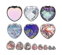 Générique 2 Pièces Bouchons d’Oreille & Tunnels en Acier Inoxydable Forme Cœur 8-25mm avec Zirconium Cubique Coloré - Kit d’Extension Percing(E,25mm)