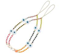 Générique 2 Pièces Bracelet de Téléphone Perles avec Charme Œil Dragonne de Téléphone Polyvalent pour Mobile Identité et Clés Accessoire Chic et Ergonomique