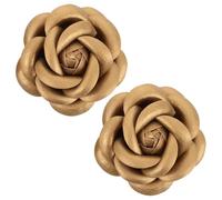 Générique 2 Pièces Breloques pour Chaussures Femme Or en Pu Décoration Mariage Élégante Fleur Rose Clips Polyvalents Confortables