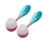 Générique 2 pièces Brosse Nettoyante Visage Silicone Exfoliateur Étanche Double Face Outil Réutilisable pour Nettoyage Profond et Élimination des Impuretés