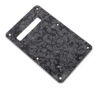 Générique 2 Pièces Cache-trémolos à 6 Trous pour Guitare Électrique, Plaque Arrière de Protection en Plastique et Métal Noir, avec Vis, Protège la Cavité à Ressort la Poussière Chocs