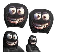 Générique 2 Pieces Car Headrest Covers - Personalized Funny Car Accessories, Spoof Cars Seat Headgear, Washable Universal with Elasticated Hems for Truck Bus Auto, Parody Anime Faces for Most Cars