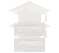 Générique 2 Pièces Carte de Vœux Vierge Chapeau de Graduation, Sublimation | Plastique et Mdf, Style Simple, Support pour Petits Objets, Blanc, pour Papeterie et Invitations