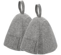 Générique 2 Pièces Chapeau de Sauna en Feutre Gris Respirant | Ventilation Confortable, Anneau Suspendu Discret, pour Vapeur à Domicile, Cheveux Bouclés et Extensions