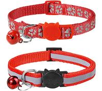 générique 2 pièces Collier de Chat réfléchissant coloré avec Cloche Colliers Solides et sûrs pour Petit Chien Chats Animaux Collier échappée Chaton accessoiresLa Mode