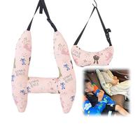Générique 2 PièCes Coussin Voiture Enfant Lavable Repose Tete Cale Maintien Cale-TêTes pour SièGes Auto Oreiller De Voyage Appuie (Rose Clair)