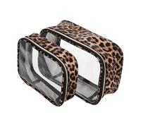 Générique 2 Pièces de Lavage Gomme de Nettoyage brosses de Nettoyage ménager Trousse de Voyage Trousse Leopard Sacs fourre-Tout de Maquillage clairs Trousse de Toilette Transparente PVC