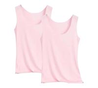 Générique 2 Pièces Débardeur Femme Col Rond Slim Fit Élégant Extensible Sculptant Respirant Couleur Unie Débardeur Yoga Sans Manche Camisole Décontracté Été Sous Vêtements Femme