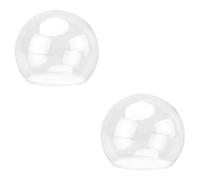 Générique 2 Pièces Dôme Verre Transparent Cloche Décorative Sphérique pour Fleurs Préservées et Décoration de Table Couverture Élégante pour Gâteau et Centre de Table