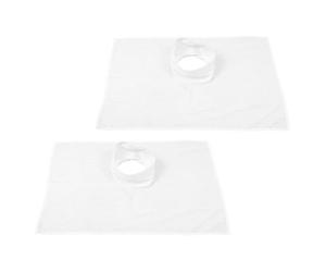 Générique 2 Pièces Draps en Tissu Blanc Respirant pour Table de Massage Trou Compatible Lits de Beauté et Utilisation en Soins Peau Professionnels