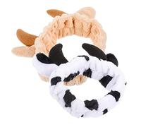 Générique 2 Pièces Ensemble De Nettoyants Pour Le Visage Et Les Cheveux D'Animaux Bandeau Facial Spa Cornes Bandeau Animal Joli Bandeau Pour Les Yeux Extraterrestres Tapis De Vache
