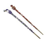 Générique 2 Pièces Épingles à Cheveux Chinoises Vintage Alliage de Zinc Baguettes Lisses et Solides pour Chignon Accessoires Coiffure Tenue Sûre pour Fêtes et Cosplay