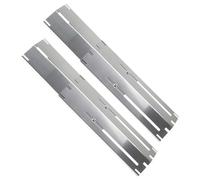 Générique 2 Pièces Grill Plaque Chauffante Couverture Brûleur Barbecue Déflecteur Chaleur en Fer Inoxydable Diffuseur Flamme Universel Extension Réglable Adapté, 2 pièces