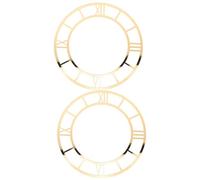 Générique 2 Pièces Horloge Murale Élégant et Moderne Chiffres Romains Ronde en Acrylique Miroir, Autocollant Mural Décoratif pour Entrée ou Bureau