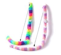 Générique 2 Pièces Jouets Interactifs pour Chats Chaton Teaser Jouet avec Cloche Raibow Couleur Longue Bande de Peluche Jouet Idée pour Chatons Chat Teaser avec Cloche et Jouets pour en