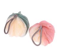 Générique 2 Pièces Lot de Éponges de Bain Exfoliantes Maille Douce pour Nettoyage Corporel et Soin Spa Accessoires de Salle de Bain Rose Vert