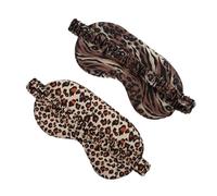 Générique 2 Pièces Masque Pour Les Yeux En Fausse Soie Black-out Housse De Siège De Vélo En Gel Correcteur Palette Lèvre Œil Masques Pour Les Yeux Gonflés Les Yeux Bandés Lumière Pro Leopard