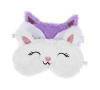Générique 2 Pièces Masque Sommeil Mignon Peluche Cache Œil Doux Fausse Fourrure de Lapin et Renard Masque Dormir Ajustable pour Filles Adolescentes et Femmes