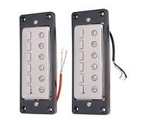 Générique 2 Pièces Micro Basse Électrique Humbucker Mini Accessoire DIY Prise Préampli Sensibilité Renforcée Plastique Cuivre Adéquat pour Studio Collectif