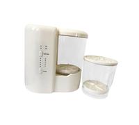 Générique 2 Pièces Mini Machine à Laver Nettoyeur de Pinceaux de Maquillage Gobelet de Lessive Séchage Automatique Adapté Aux Appartements, Blanc Beige