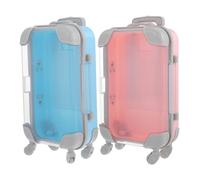Générique 2 Pièces Mini Valise Trolley Organisateur de Porte-Cils Case de Transport des Cils contenants de Cils vides Boîtes de Voyage de Voyage Valise de Maquillage Portable Plastique