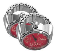 Générique 2 Pièces Montre-bague Créative en Métal Affichage Mini Temps et Grands Chiffres, Accessoire Unique pour Hommes et Garçon et Filles, Présent et Décoration