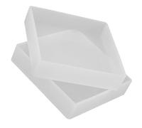 Générique 2 Pièces Moule à sous-Verres Carré en Silicone pour Résine Époxy | Usage Répété, Résistance Thermique, Démoulage Facile, Finition Claire, Blanc, Style Moderne Élégant