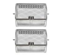 Générique 2 Pièces Panier Rotatif en Acier Inoxydable pour Rôtisserie, Chauffage Uniforme, pour Noix et Aliments Lors de Réunions Familiales ou Restaurants
