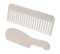 Générique 2 Pièces Peigne à Dents Larges en Acétate Anti-statique Compact Poignée Courte Carrée Beige, Outil de Coiffage Portable pour Femmes, pour Voyage et Usage Quotidien