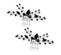 Générique 2 Pièces Peignes de Mariage Noirs Accessoires pour Cheveux de Mariée Lot de Ornements Élégants pour Mariée et Demoiselle Honneur