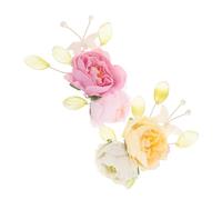 Générique 2 Pièces Pince à Cheveux En Forme De Fleur Groupe Agrafe Décoratif Délirer Pinces à Cheveux Plates Pour Le Coiffage Mariage Épingle à Cheveux Fleur De Mariée En Tissu