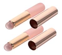 Générique 2 Pièces Pinceau à Lèvres Organisateur De Maquillage Avec Couvercle Démaquillants Mini Rouge à Lèvres Pinceau De Maquillage Palette Translucide Cosmétique Masque Métal Rose