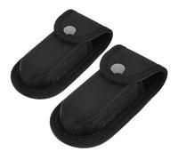 Générique 2 Pièces Pochette Porte-outil Utilitaire en Nylon Noir Pliable, Résistante à L'huile, Protège Chocs et Rayures, Boucle pour Outils de Poche
