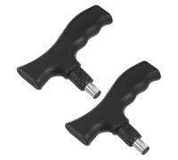 Générique 2 Pièces Poignée de Canne Noire Ergonomique en Pp Antidérapante, Adaptée pour Bâtons de 22x1,5 Mm, pour Activités Extérieures et Personnes Âgées