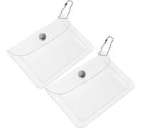 Générique 2 Pièces Porte-Monnaie en PVC Transparent, Portable, Cordon | Fermeture à Bouton-pression, Format Mini pour Sortie et Voyage, Pochette Pratique pour Amis et Famille
