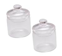 Générique 2 Pièces Pot Miniature Boîtes De Thé Scellées Miniatures Pot De Bonbons Miniature De Maison De Poupé De Maison De Poupée à Biscuits Récipient Micro Tubes Transparent Un Verre