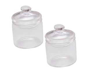 Générique 2 Pièces Pot Miniature Boîtes De Thé Scellées Miniatures Pot De Bonbons Miniature De Maison De Poupé De Maison De Poupée à Biscuits Récipient Micro Tubes Transparent Un Verre